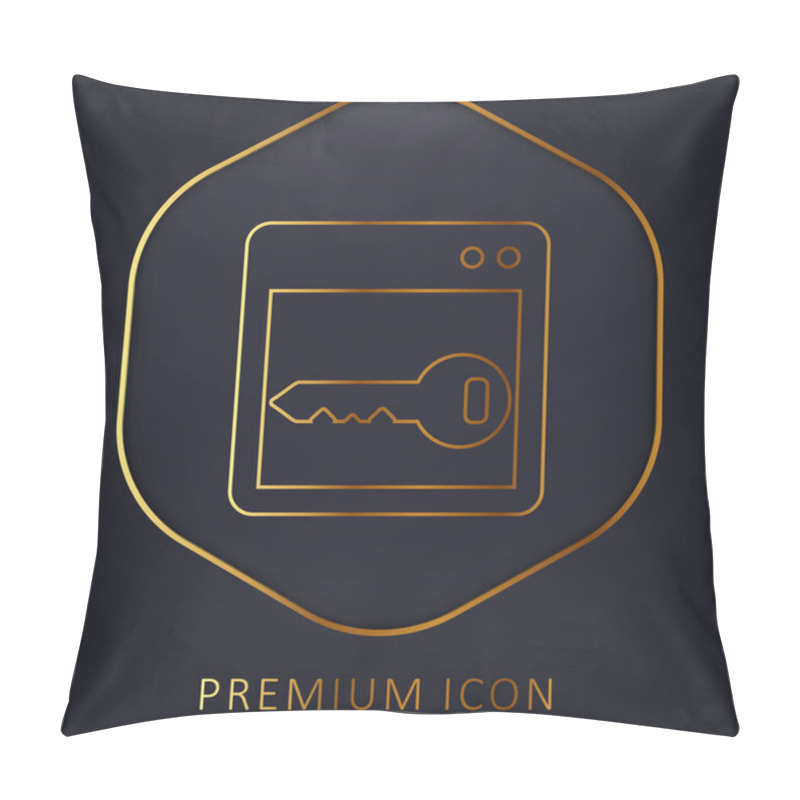 Personality  Blank Window With Key Golden Line Premium Logo Or Icon Pillow Covers