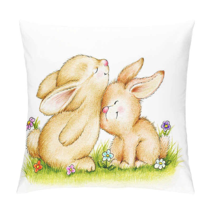 Personality  Two Cute Bunnies Pillow Covers