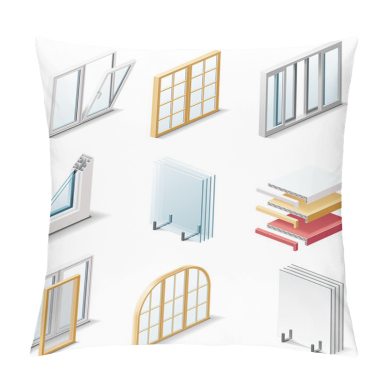 Personality  Vector Building Products Icons. Part 4. Windows Pillow Covers