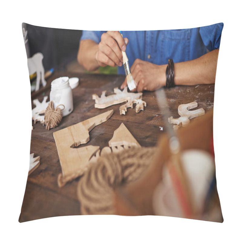 Personality  Human Hands During Creative Artwork Pillow Covers