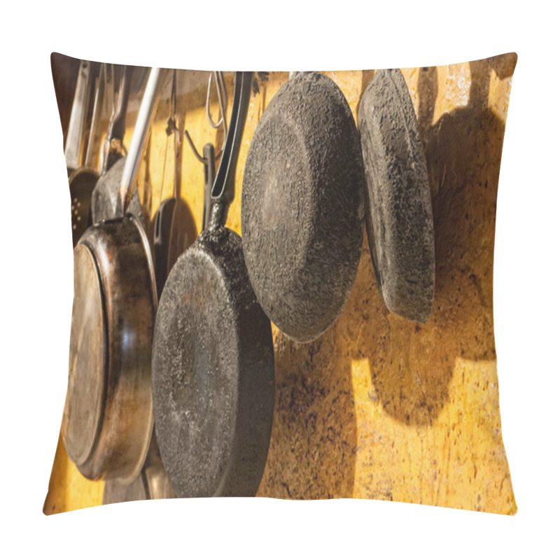 Personality  Old Pans Hanging On The Wall Pillow Covers