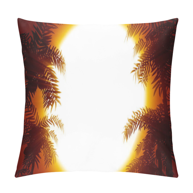 Personality  Retro Futuristic Background With Palm Trees On A Background Of The Sun. 80s Style Computer Graphics Pillow Covers