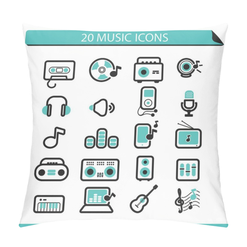 Personality  Set Of Musical Icons Pillow Covers