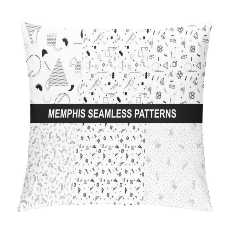 Personality  Collection Of Memphis Seamless Patterns. Pillow Covers