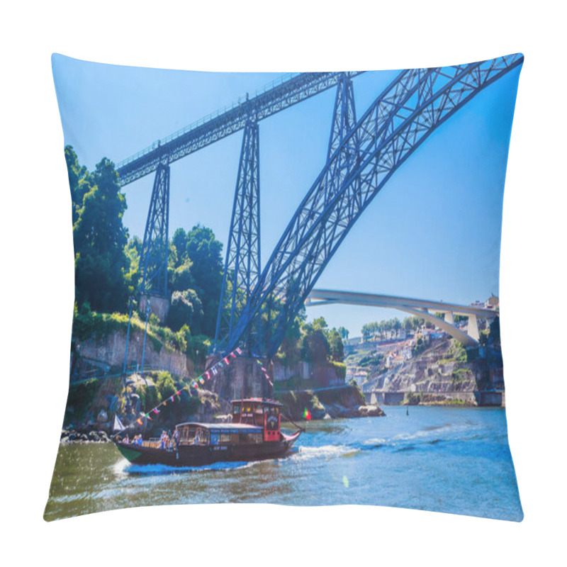 Personality  View On Two Bridges Connecting Porto And Vila Nova De Gaia: Infante D.  Railway Bridges Maria Pia (old) And Saint John, Portugal  Pillow Covers