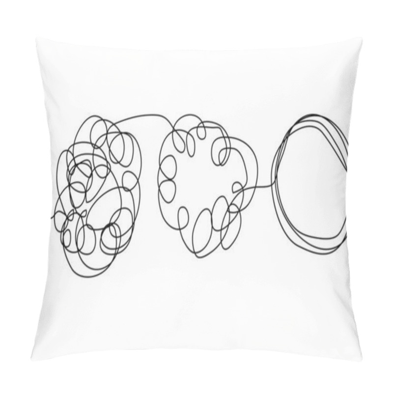 Personality  Abstract Minimalist Doodle On White Isolated Background. Continu Pillow Covers