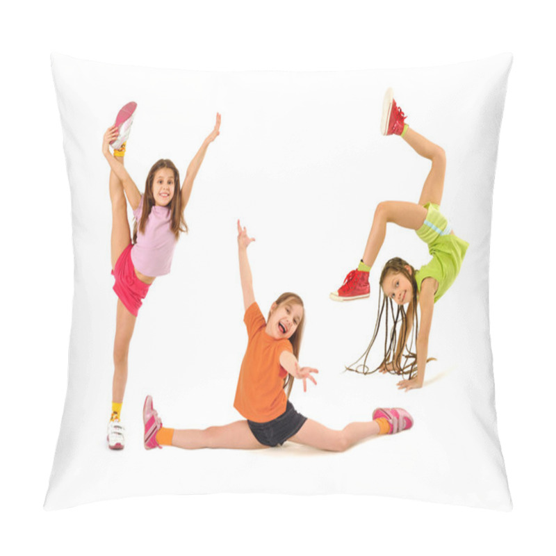 Personality  Happy Kids Doing Exercises Pillow Covers