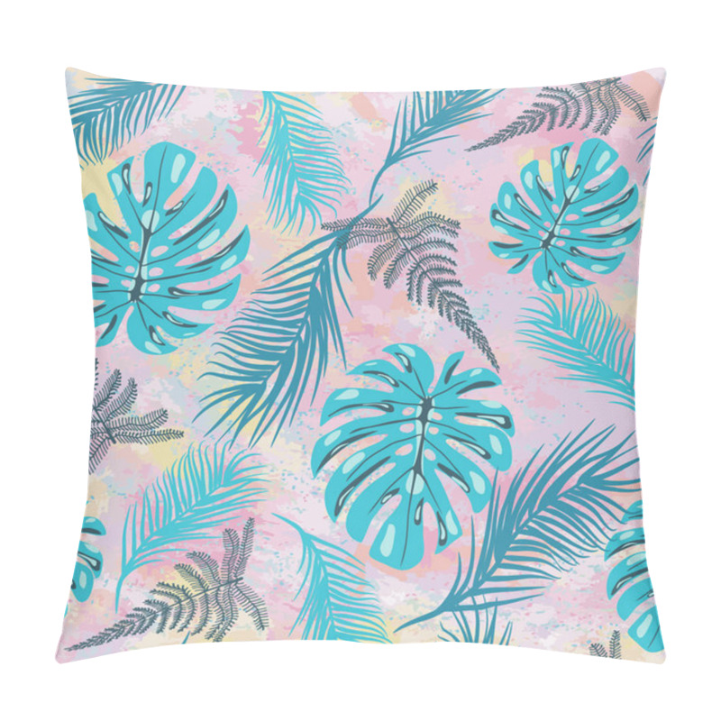 Personality   Pattern With Tropical Monstera Leaves Tropilal On Pastel Abstra Pillow Covers