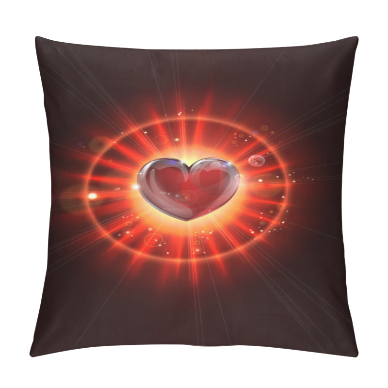 Personality  Dynamic Light Rays Heart Illustration Pillow Covers