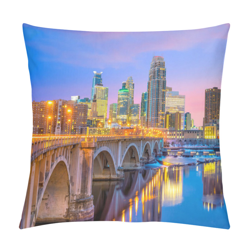 Personality  Minneapolis Downtown Skyline In Minnesota, USA At Sunset Pillow Covers