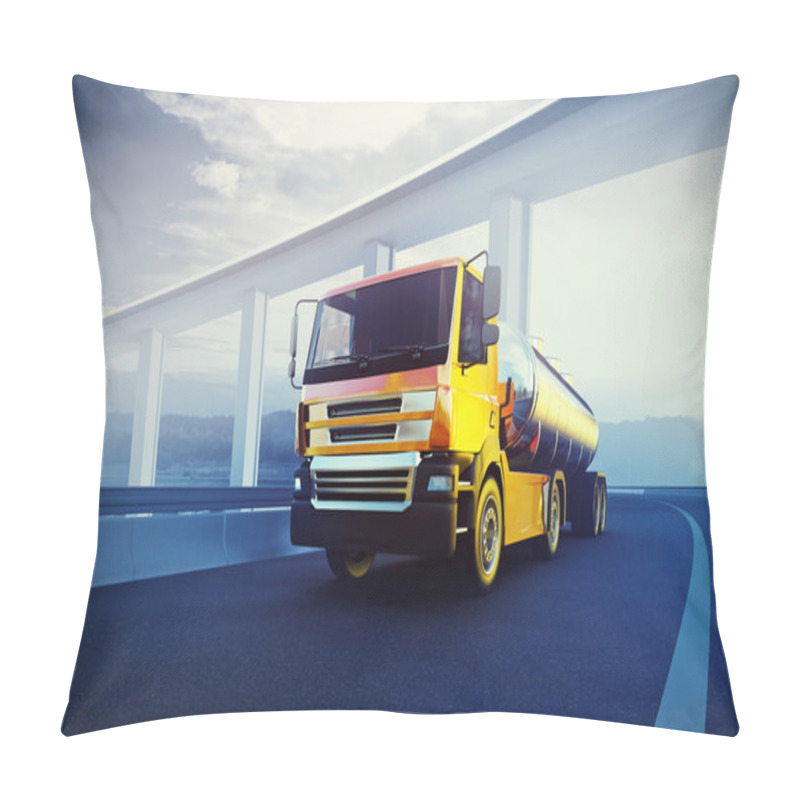 Personality  Truck On Asphalt Road Highway Pillow Covers