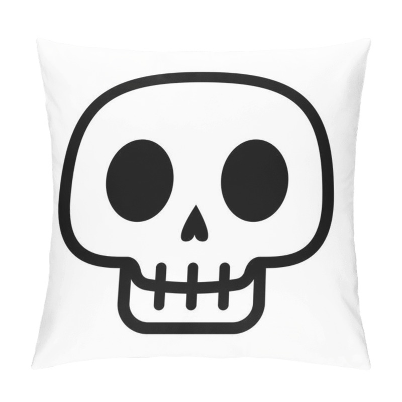 Personality  Cartoon Skull Face Isolated On White Background Pillow Covers