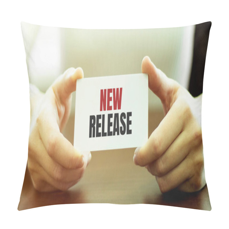 Personality  Businesswoman Holding A Card With Text NEW RELEASE Pillow Covers