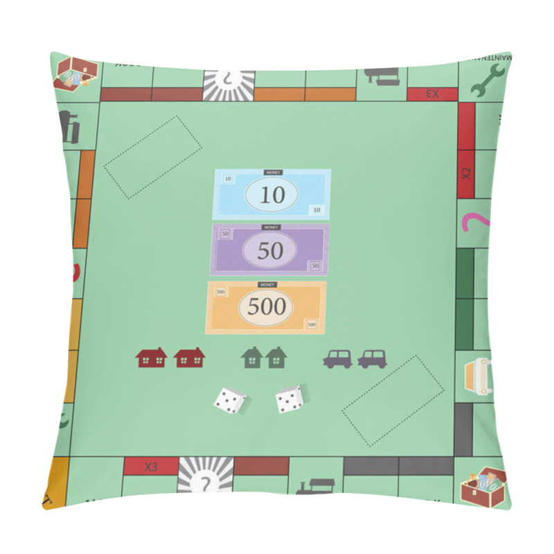 Personality  Frame Of Board Game ,Funny Frame,Board Games,Vector Illustrations Pillow Covers