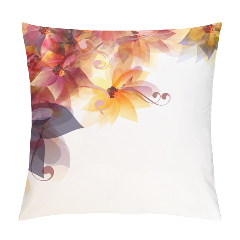 Personality  Abstract Floral Background With Flowers And Space For Text Pillow Covers