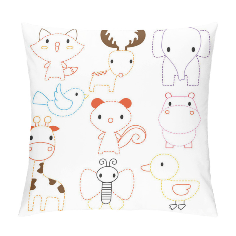 Personality  Animals Worksheet Vector Design, Animals Artwork Vector Design Pillow Covers