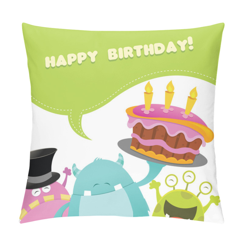 Personality  Birthday Monsters Card Pillow Covers