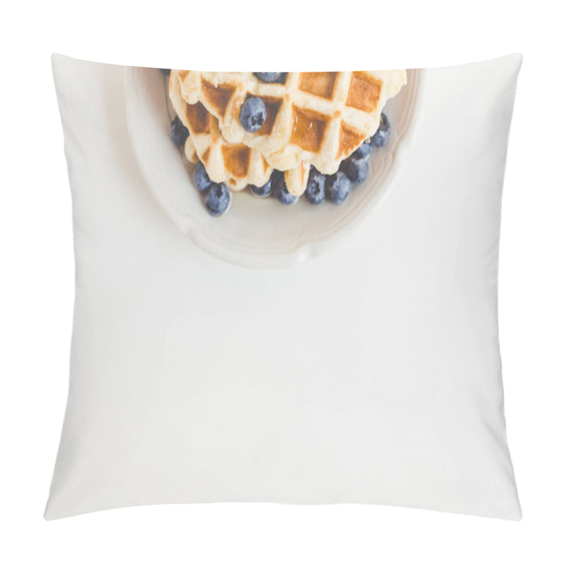 Personality  Tasty Waffles With Blueberries Pillow Covers