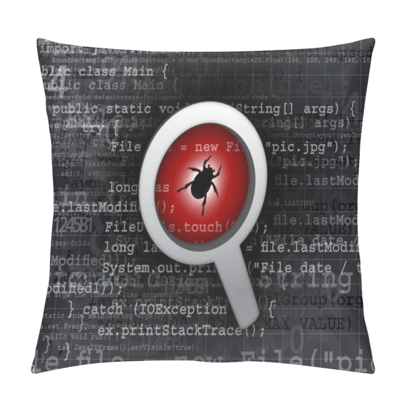 Personality  Virus Bug In Program Code Pillow Covers