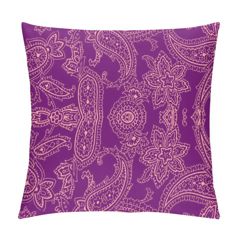 Personality  Seamless Pattern With Paisley And Flowers Pillow Covers