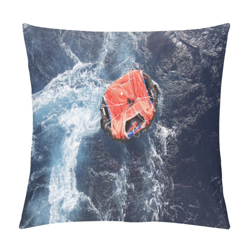 Personality  Life Raft In Rough Seas Pillow Covers