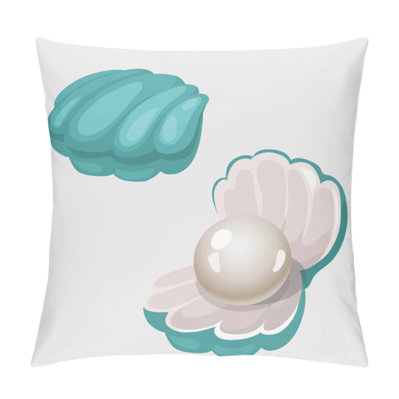 Personality  Open And Closed Shell Box With White Pearl Pillow Covers