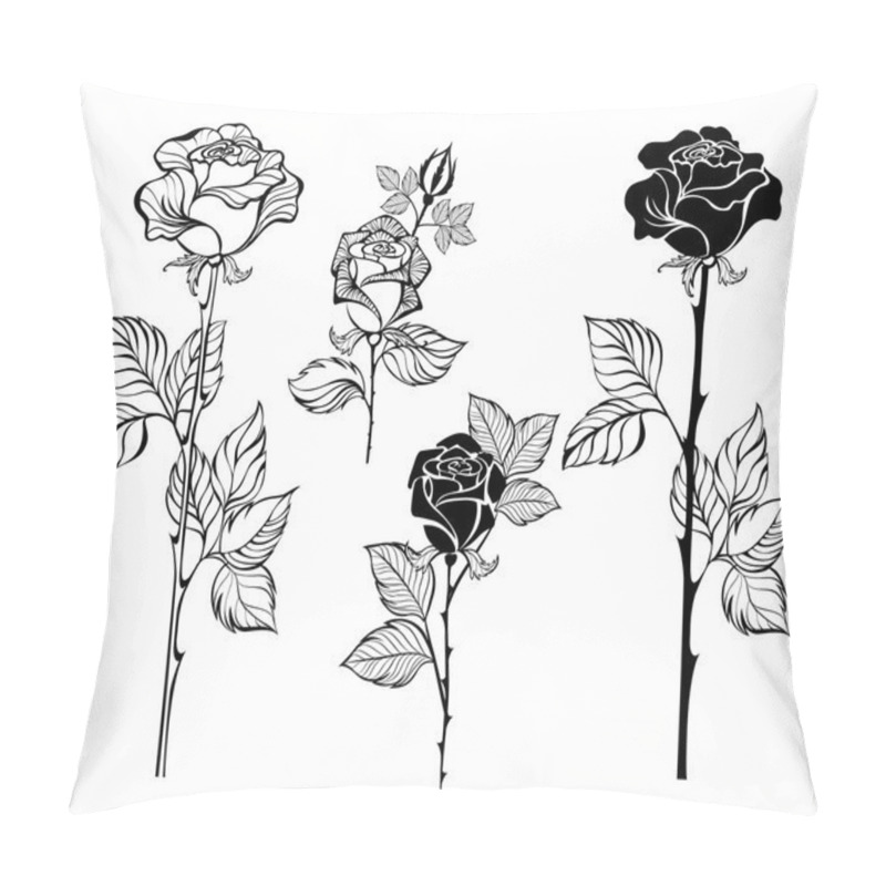 Personality  Set Of Contour Roses Pillow Covers