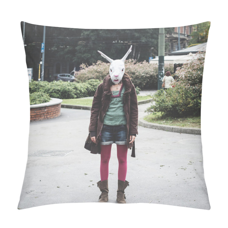 Personality  Rabbit Head Woman Pillow Covers