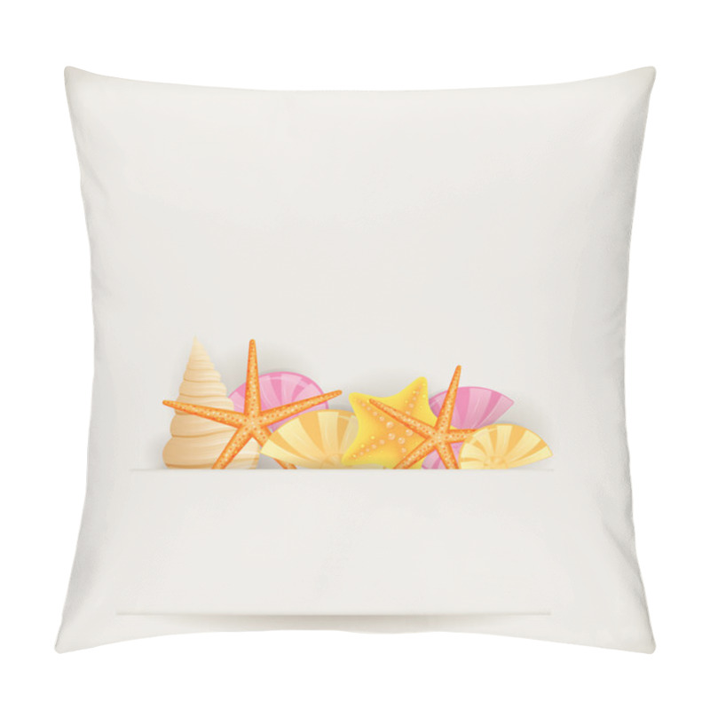 Personality  Summer Background With Seashells Pillow Covers