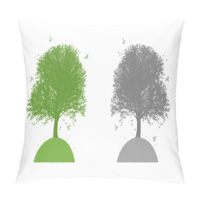 Personality  Tree On A Hill Silhouettes Pillow Covers