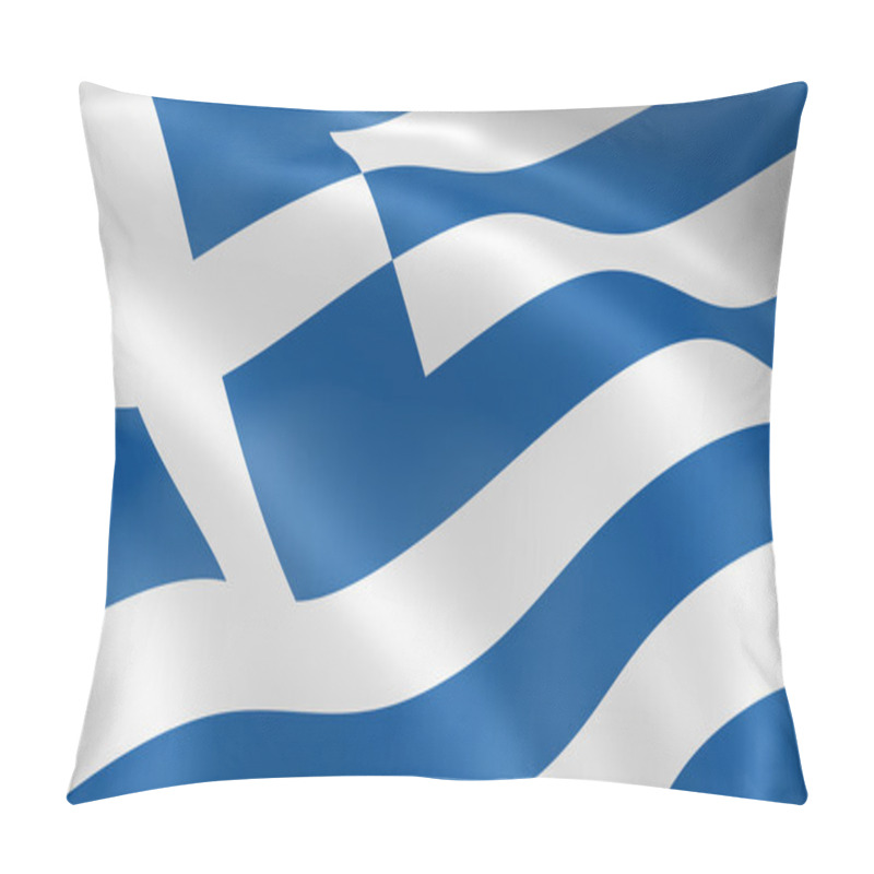 Personality  Greece Flag In The Wind Pillow Covers