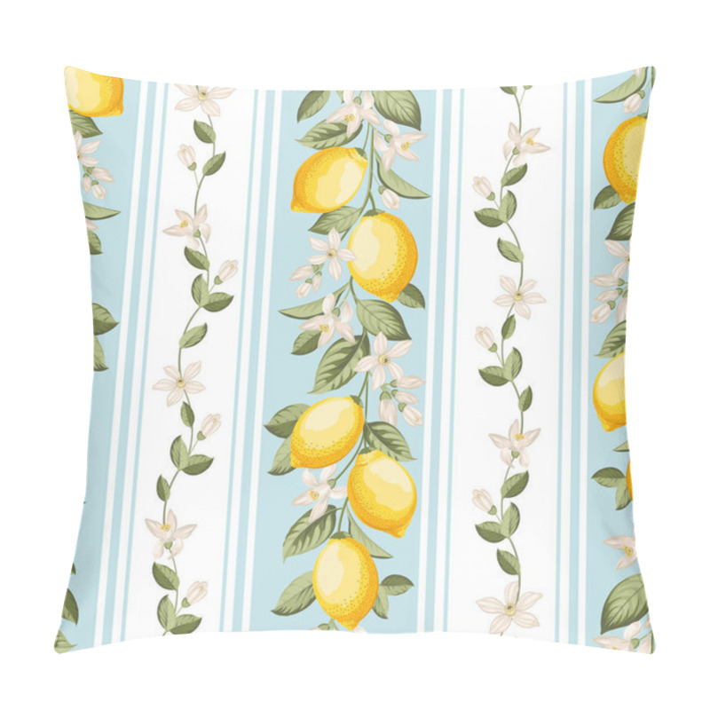 Personality  Seamless Citrus Pattern With Lemons. Vector Illustration Pillow Covers