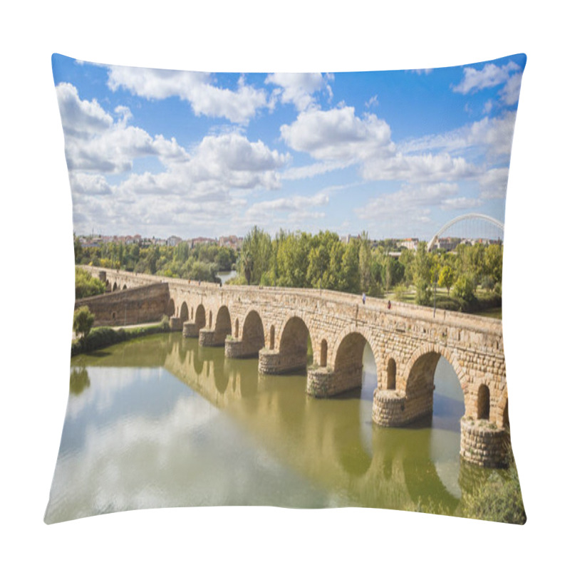 Personality  Historic Roman Bridge (Puente Romana) Over The Guadiana River In Merida, Spain Pillow Covers