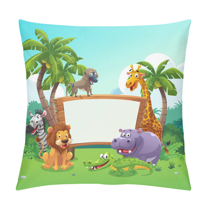 Personality  Safari Animals Board Pillow Covers