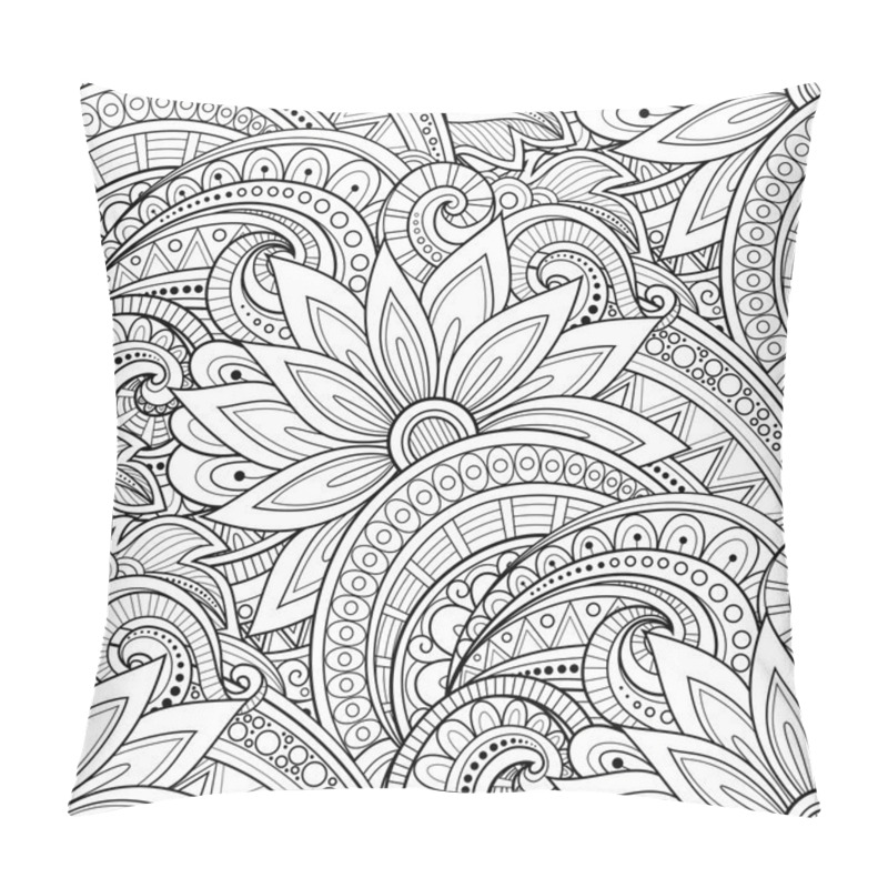 Personality  Seamless Monochrome Floral Pattern Pillow Covers