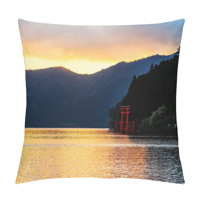 Personality  Red Torii Gate At Lake Ashi, Hakone Pillow Covers