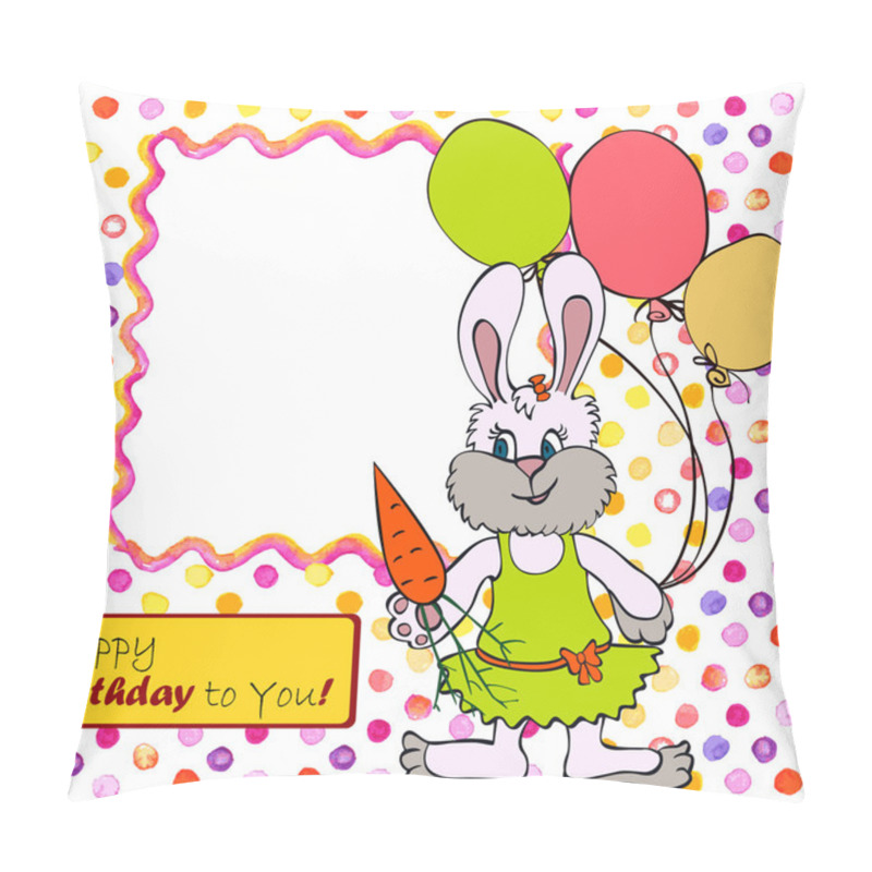 Personality  Card With Bunny Girl Pillow Covers