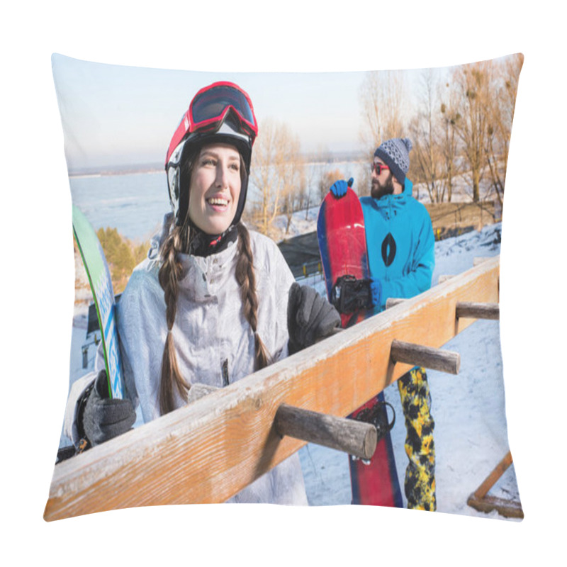 Personality  Male And Female Snowboarders  Pillow Covers