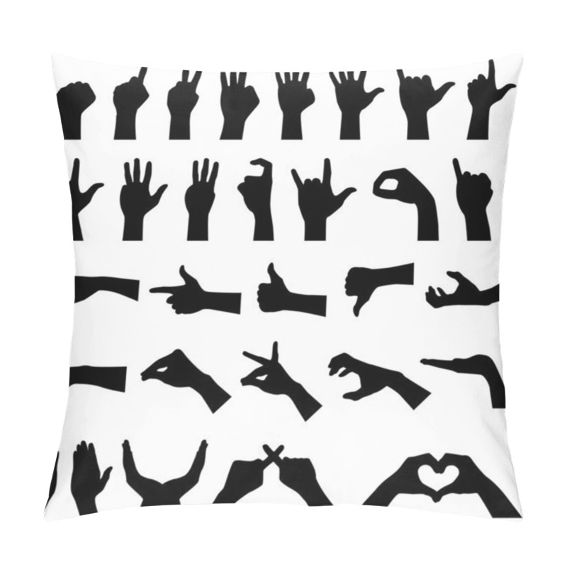 Personality  Hand Sign Gesture Silhouettes Pillow Covers