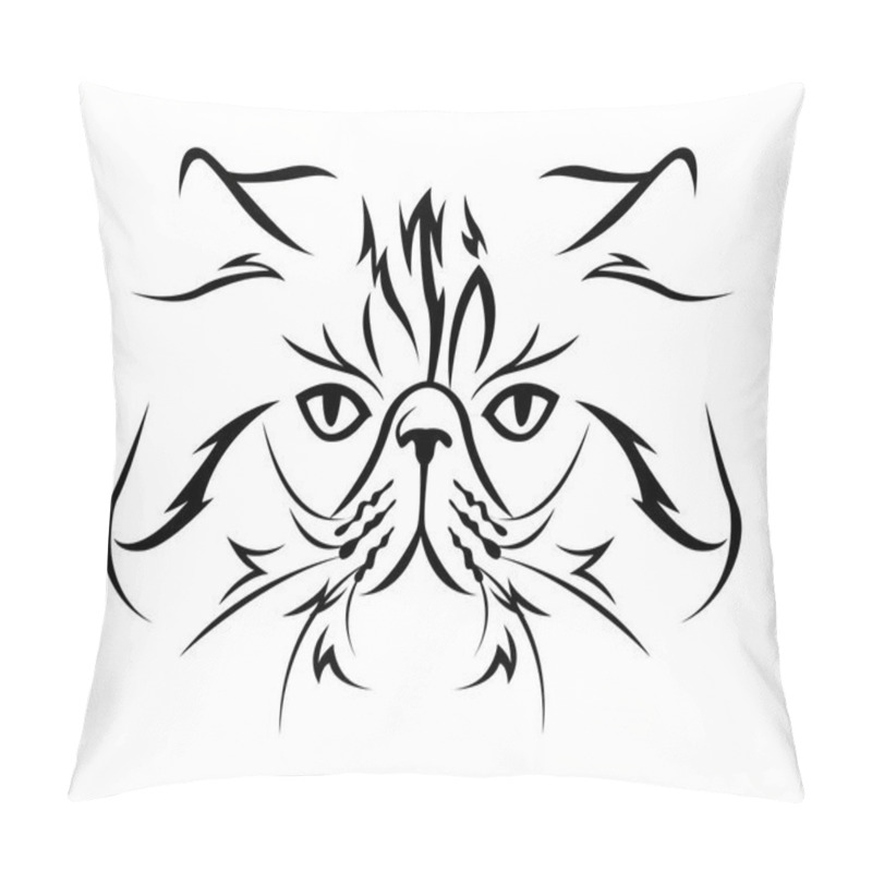 Personality  Cat Breed Line Art Logo - Persian Flat Nose Pillow Covers