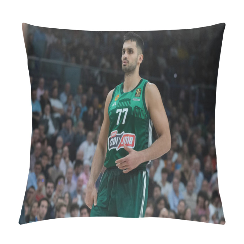 Personality  Kostas Antetokounmpo  Of Panathinaikos During The Turkish Airlines EuroLeague Regular  Match Between Real Madrid And Panathinaikos  Athens At WiZink  On October 17 2024 In Madrid Spain Pillow Covers