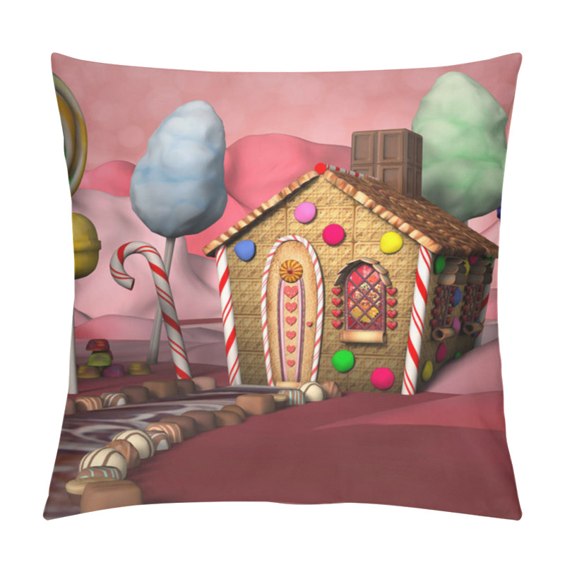 Personality  Fantasy Candy House, 3D Illustration Pillow Covers