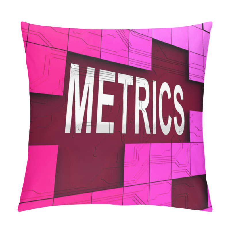 Personality  Website Metrics Business Site Analytics 3d Rendering Shows Analytic Forecasts Or Trends For Data Evaluation Pillow Covers