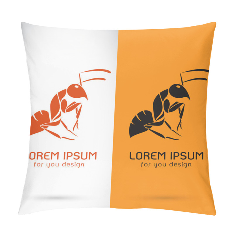 Personality  Vector Image Of A Ant Design On White Background And Orange Back Pillow Covers