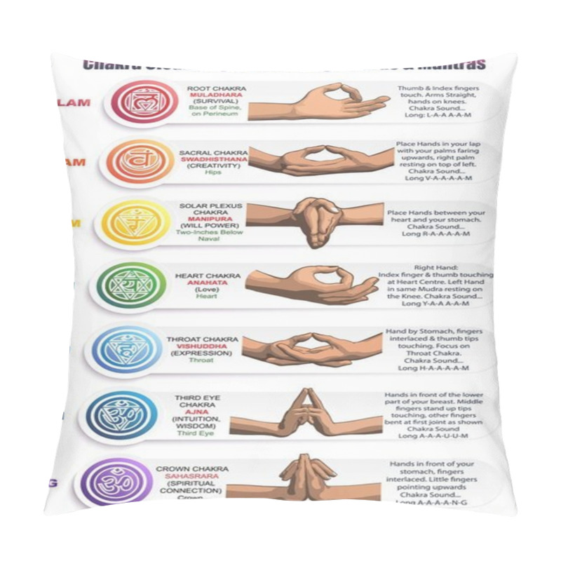 Personality  Chakras Mudras & Mantras Pillow Covers