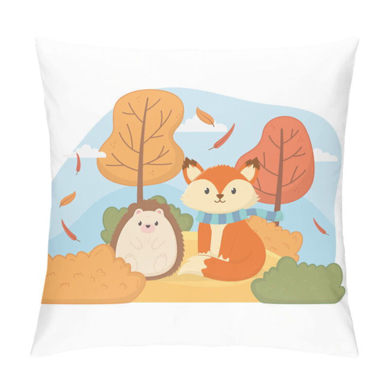 Personality  Cute Animal Foliage Hello Autumn Pillow Covers