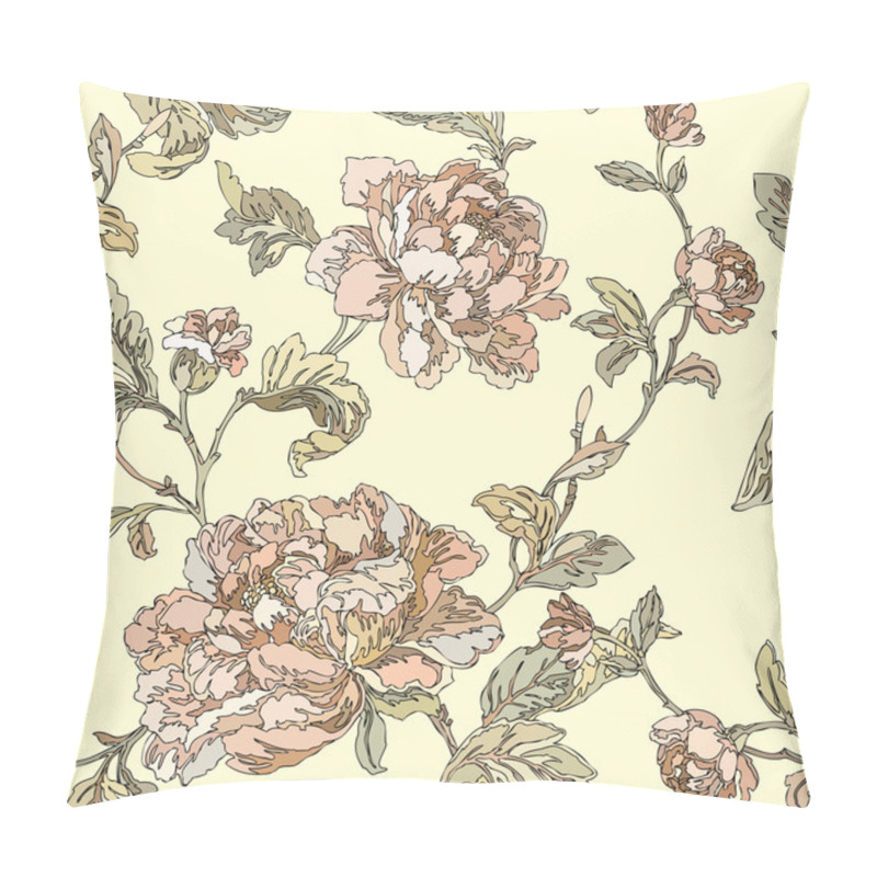 Personality  Elegance Seamless Pattern With Flowers Roses Pillow Covers