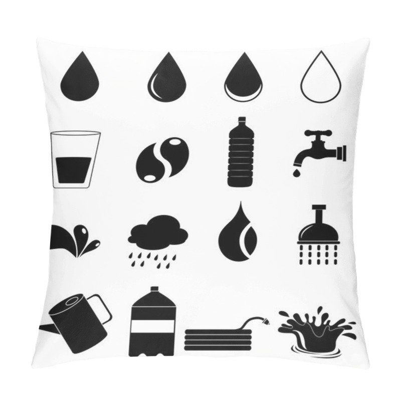 Personality  Water Icons Set Pillow Covers