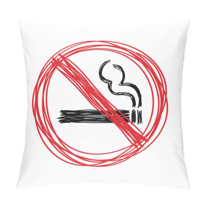 Personality  Hand Drawn No Smoking Sign Pillow Covers