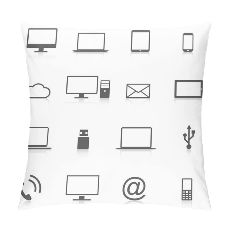 Personality  Set Of Modern Computer Icons Isolation Vector Pillow Covers